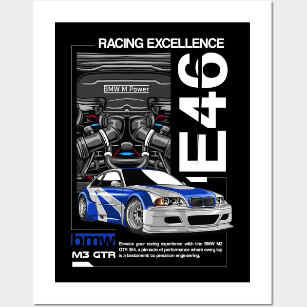 BMW E46 Racing Excellence Wall Art by Harrisaputra